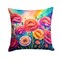 Edge Collections - 14" X 14" - Multicolor - Colorful Carnations Decorative Throw Pillow Machine - 1 Piece